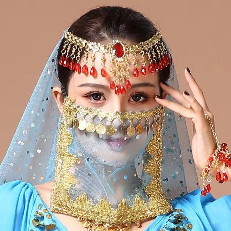 LAKE BLUE FLOWER EDGE MASK - J54